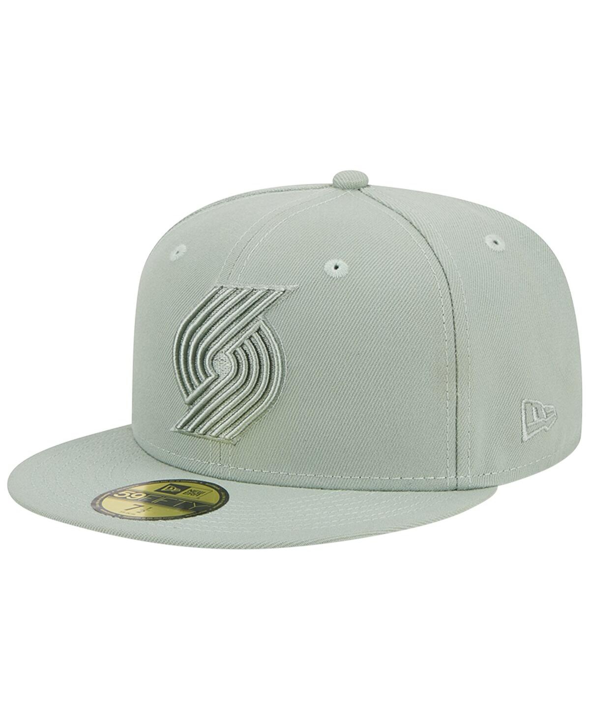 Men's New Era Light Green Portland Trail Blazers Sage Color Pack 59FIFTY Fitted Hat - Light Green