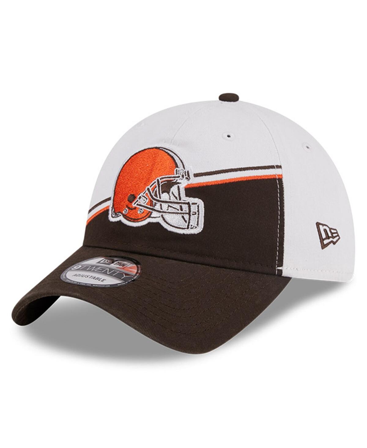 Shop New Era Men's  White, Brown Cleveland Browns 2023 Sideline 9twenty Adjustable Hat In White,brown