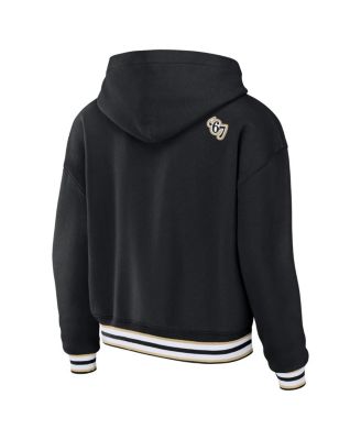 Women's Black New Orleans Saints Lace-Up Pullover Hoodie