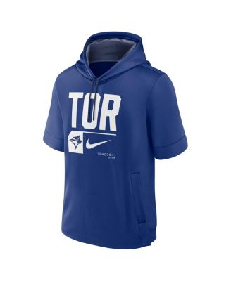 Men's Royal Toronto Blue Jays Tri Code Lockup Short Sleeve Pullover Hoodie