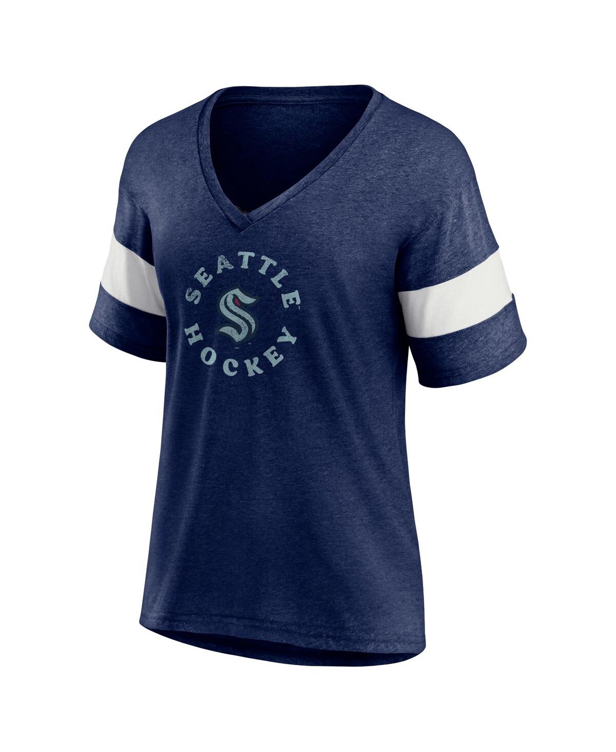 Fanatics Branded Heather Navy Seattle Kraken Special Edition 2.0 Ring The Alarm V-neck T-shirt In Heather Navy