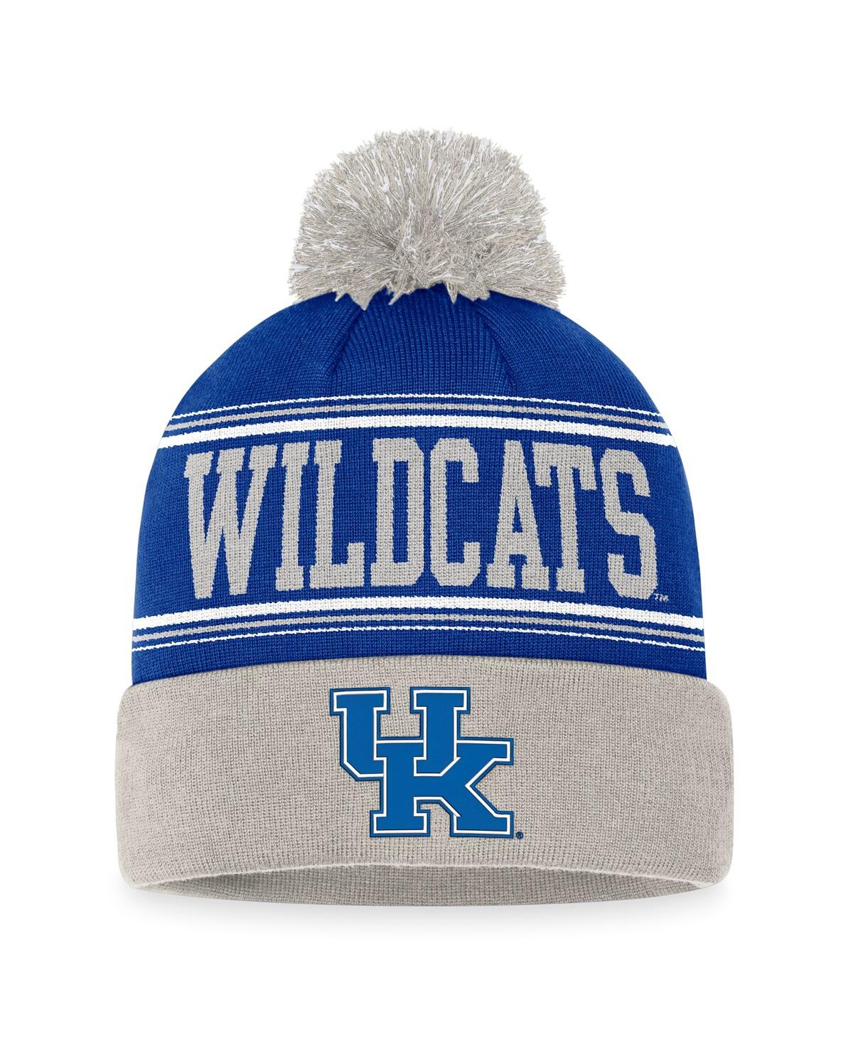 Top Of The World Men's  Royal Kentucky Wildcats Draft Cuffed Knit Hat With Pom