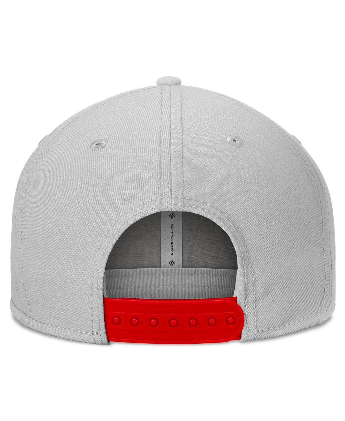 Shop Top Of The World Men's  Gray Wisconsin Badgers Hudson Snapback Hat