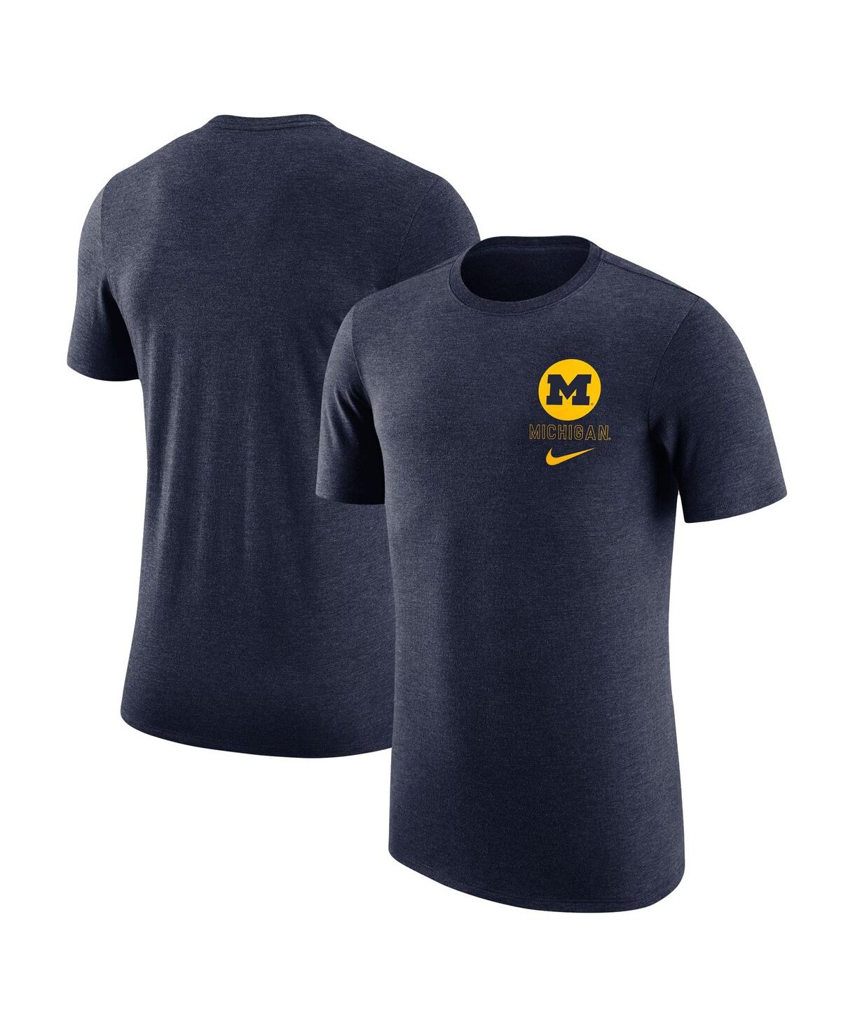 Shop Nike Men's  Navy Distressed Michigan Wolverines Retro Tri-blend T-shirt