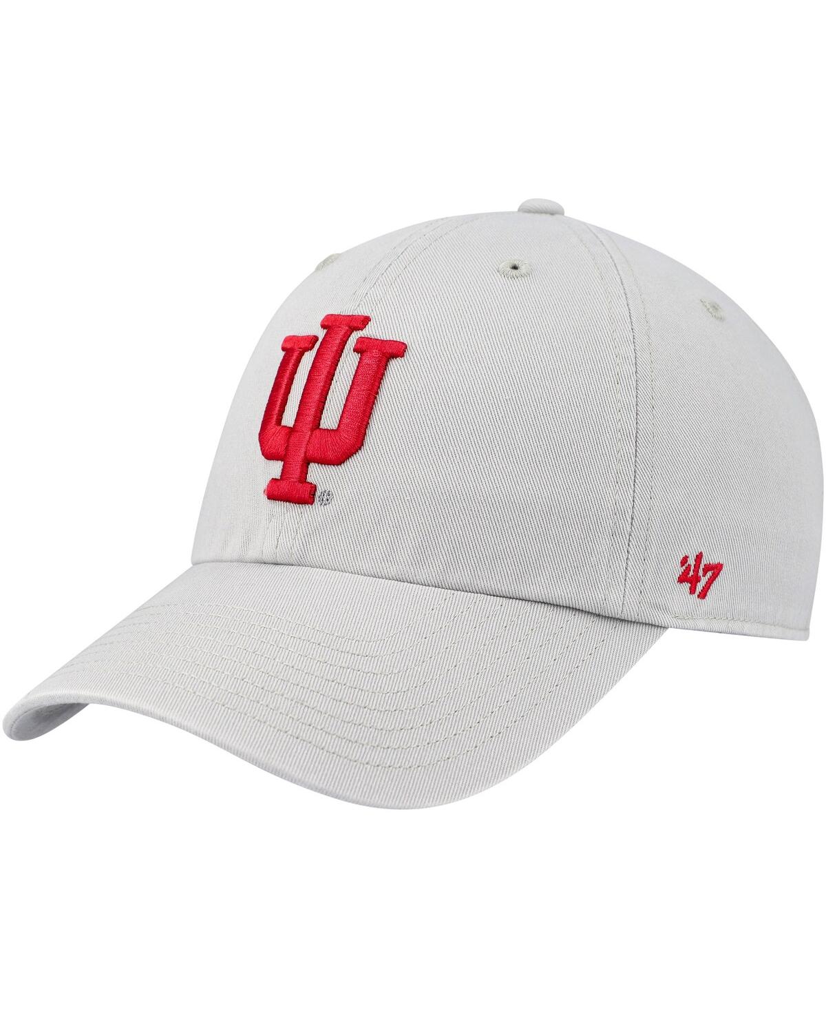 47 Brand Men's ' Gray Indiana Hoosiers Clean Up Adjustable Hat