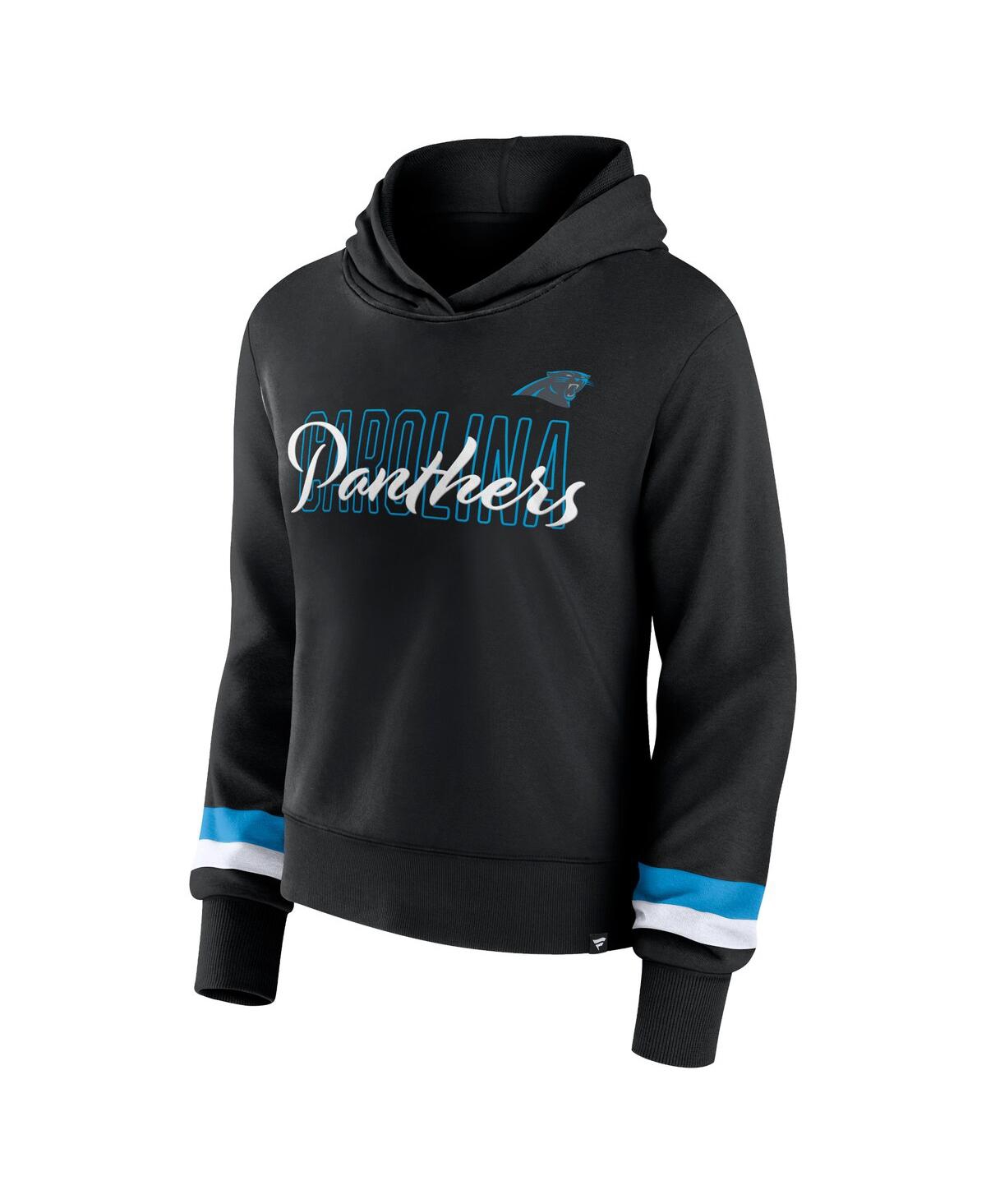 Fanatics Women's  Black Carolina Panthers Over Under Pullover Hoodie In Black