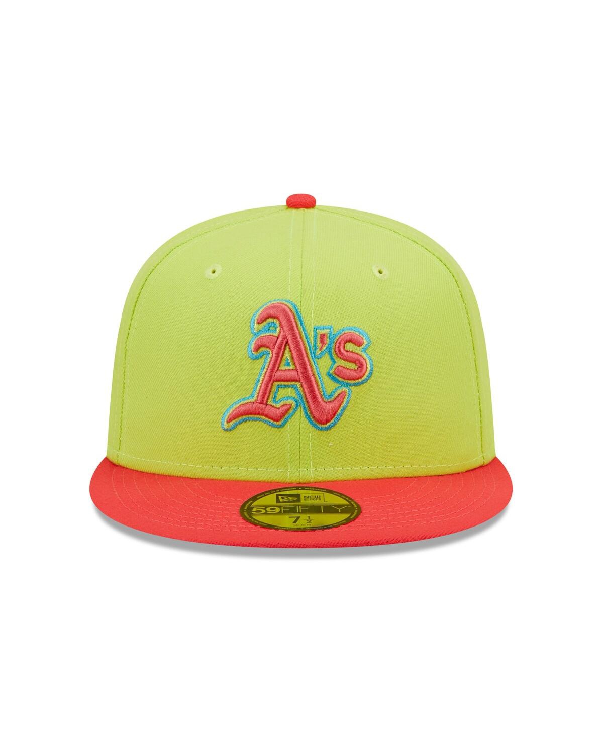 Men's New Era Red Oakland Athletics 50th Anniversary Cyber Highlighter 59FIFTY Fitted Hat - Red