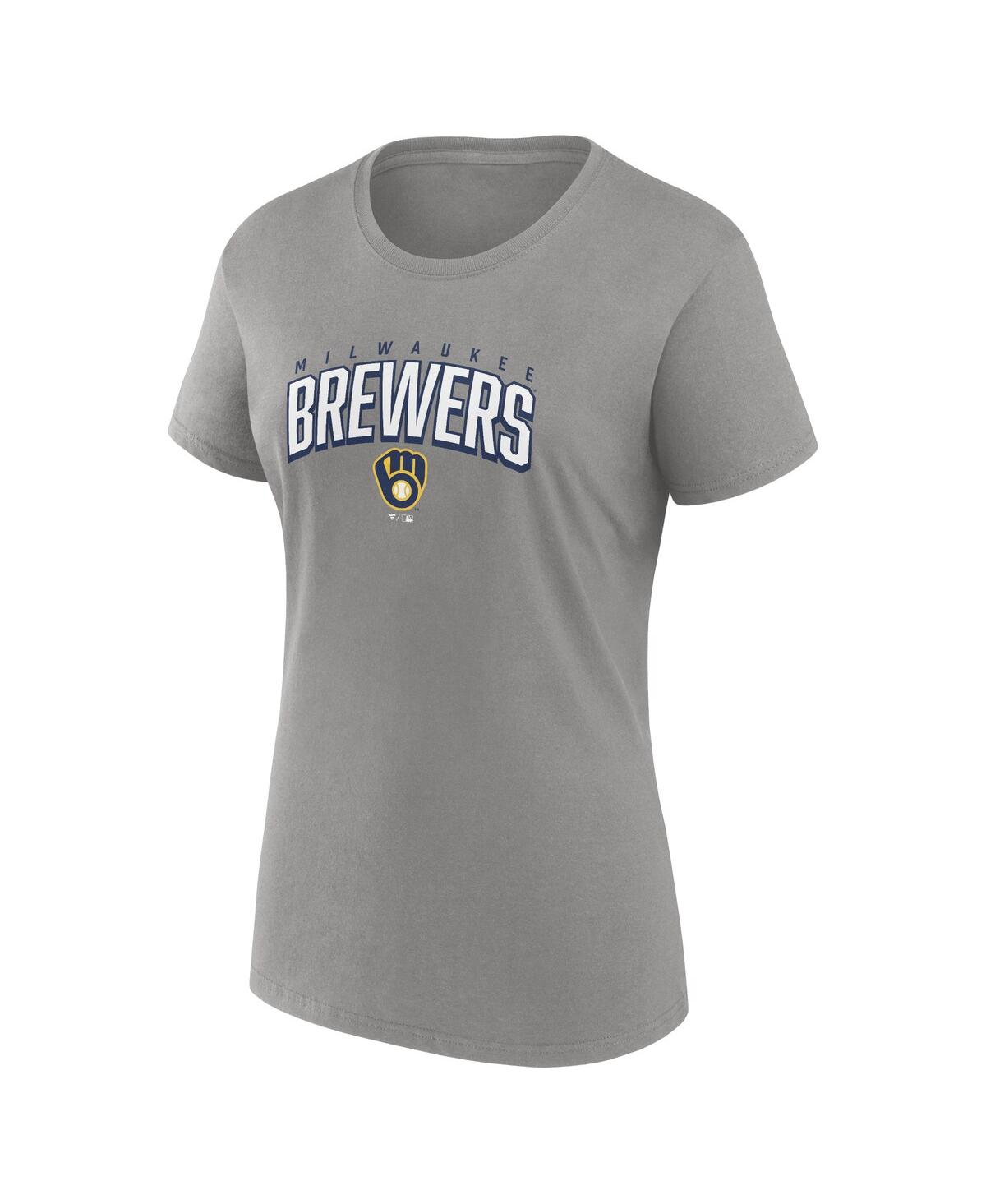 Fanatics Women's  Navy, Gray Milwaukee Brewers Fan T-shirt Combo Set In Navy,gray