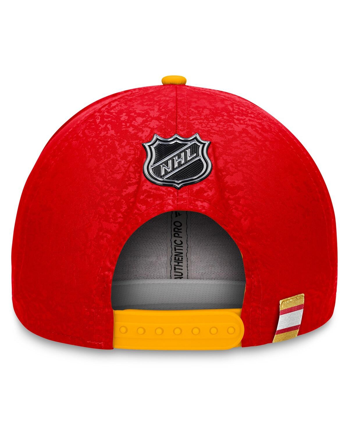 Shop Fanatics Men's  Red, Yellow Calgary Flames Authentic Pro Rink Two-tone Snapback Hat In Red,yellow