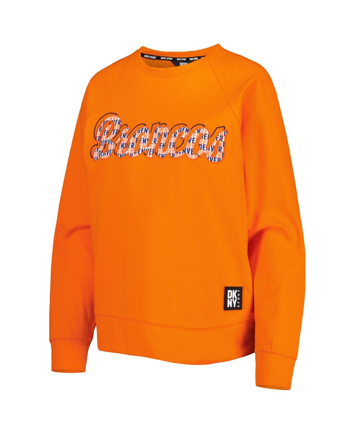 Shop Dkny Women's  Sport Orange Denver Broncos Regina Pullover Sweatshirt