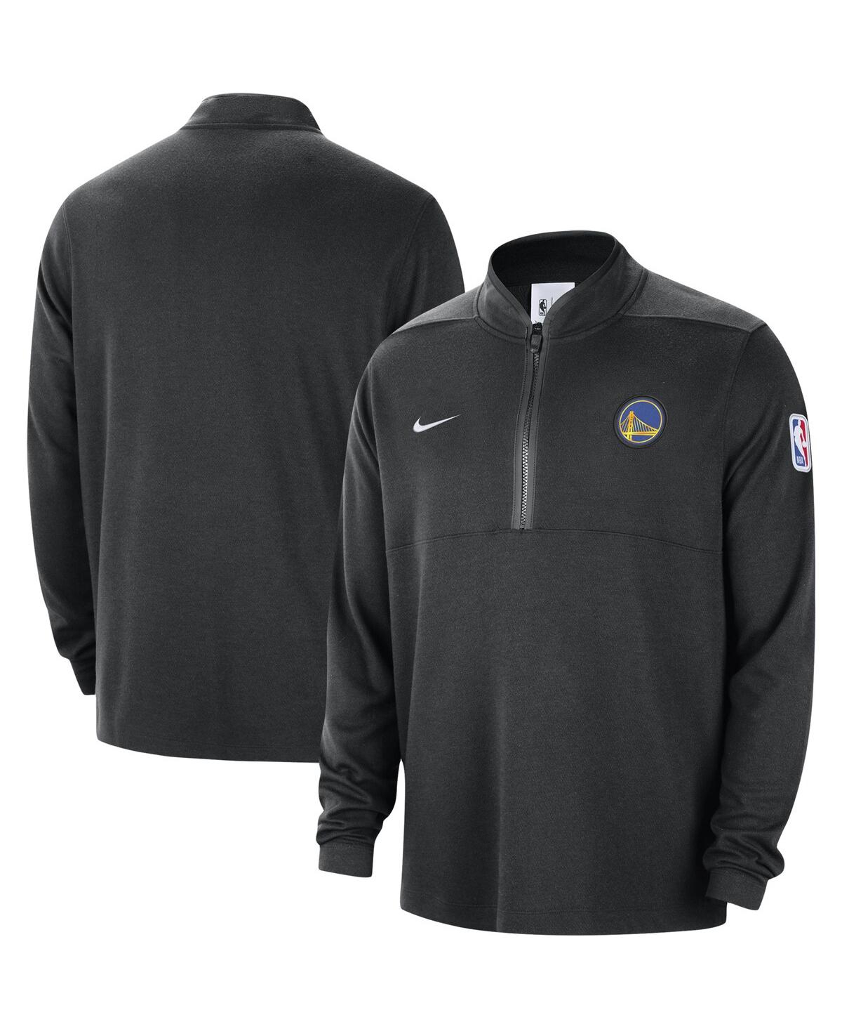 Shop Nike Men's  Black Golden State Warriors Authentic Performance Half-zip Jacket