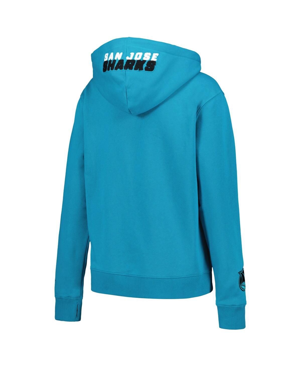 Shop Pro Standard Women's  Teal San Jose Sharks Classic Chenille Pullover Hoodie