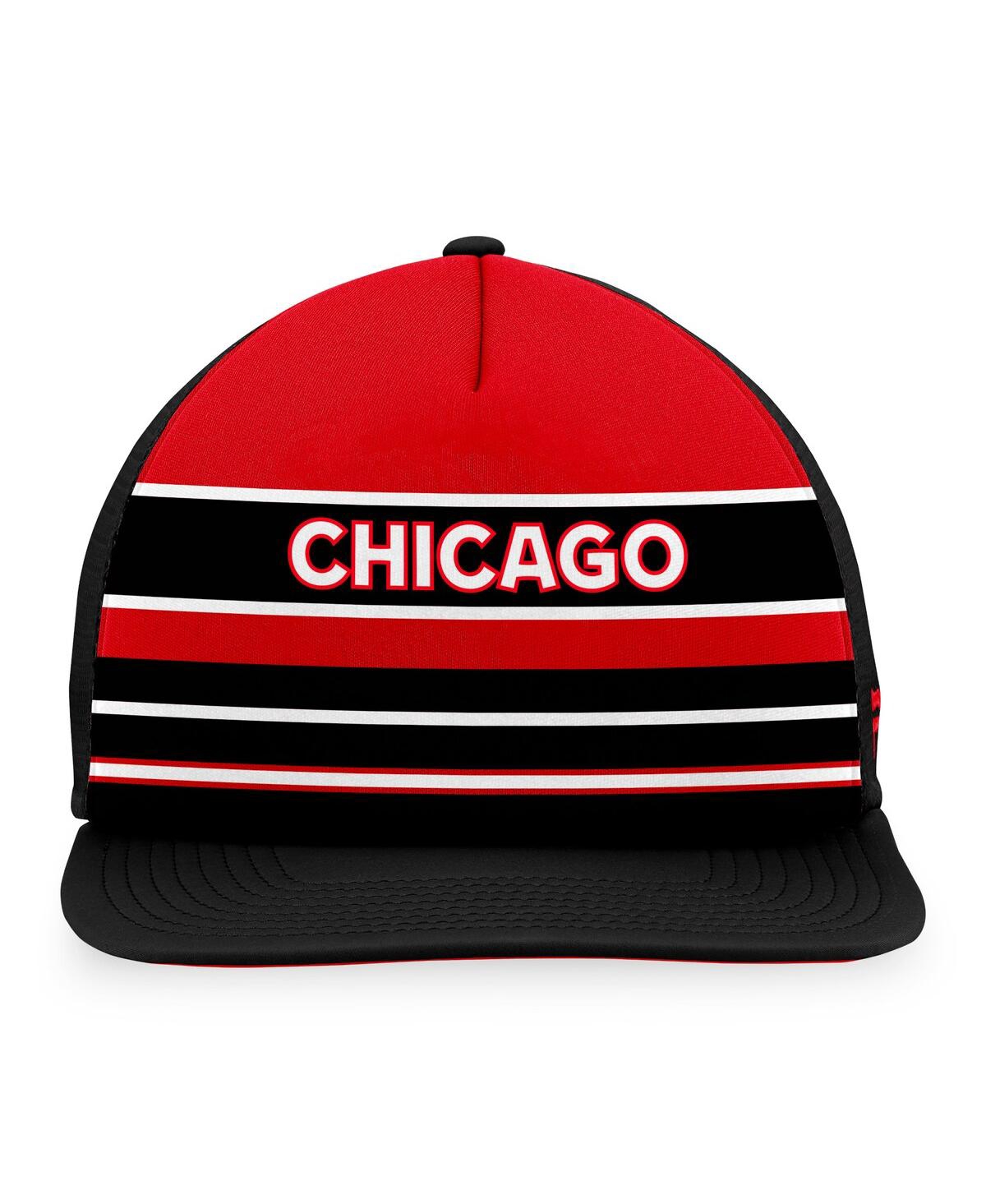 Fanatics Men's  Red, Black Chicago Blackhawks Special Edition 2.0 Trucker Snapback Adjustable Hat In Red,black