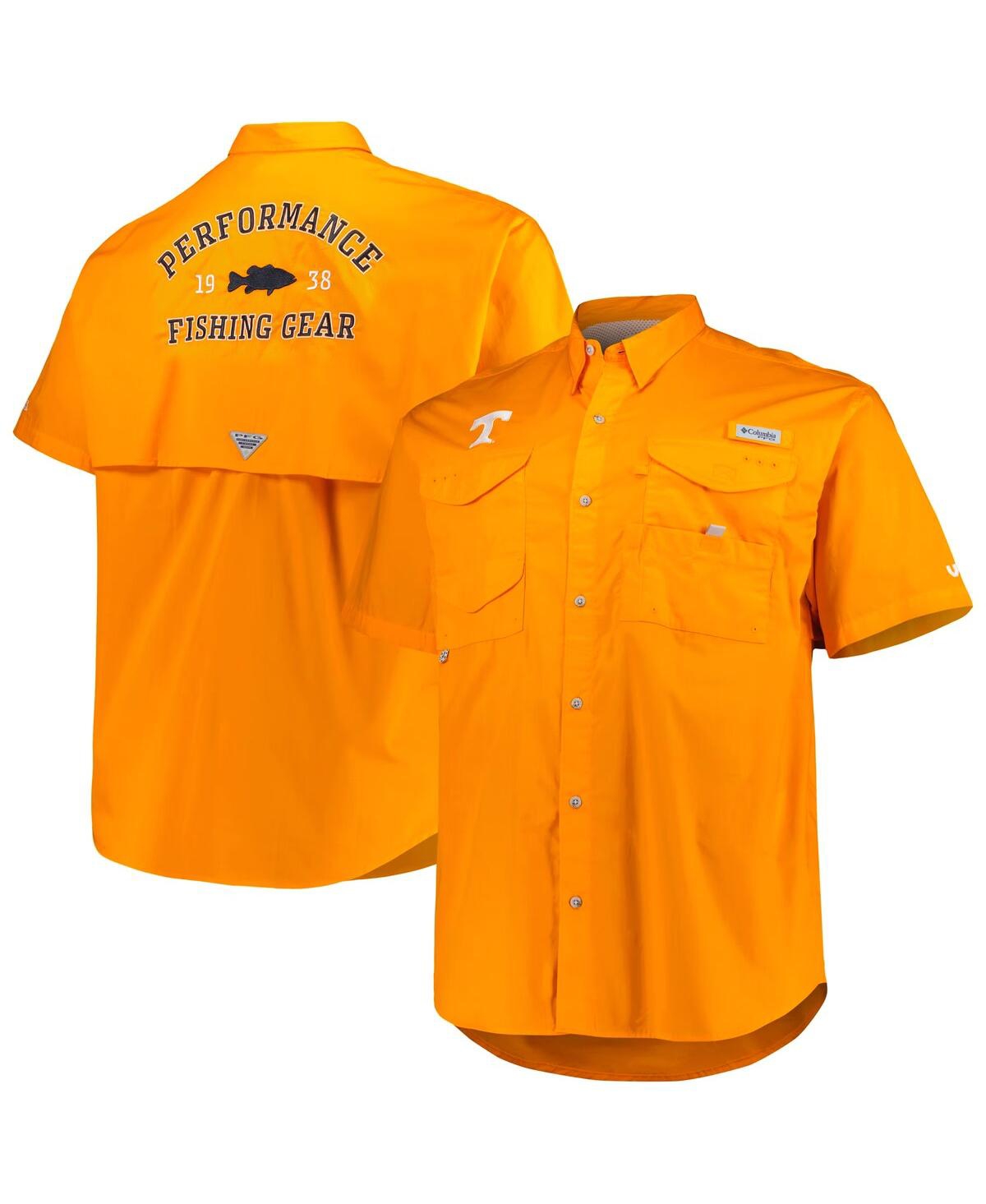 COLUMBIA MEN'S COLUMBIA TENNESSEE ORANGE TENNESSEE VOLUNTEERS BIG AND TALL BONEHEAD LOGO BUTTON-UP SHIRT