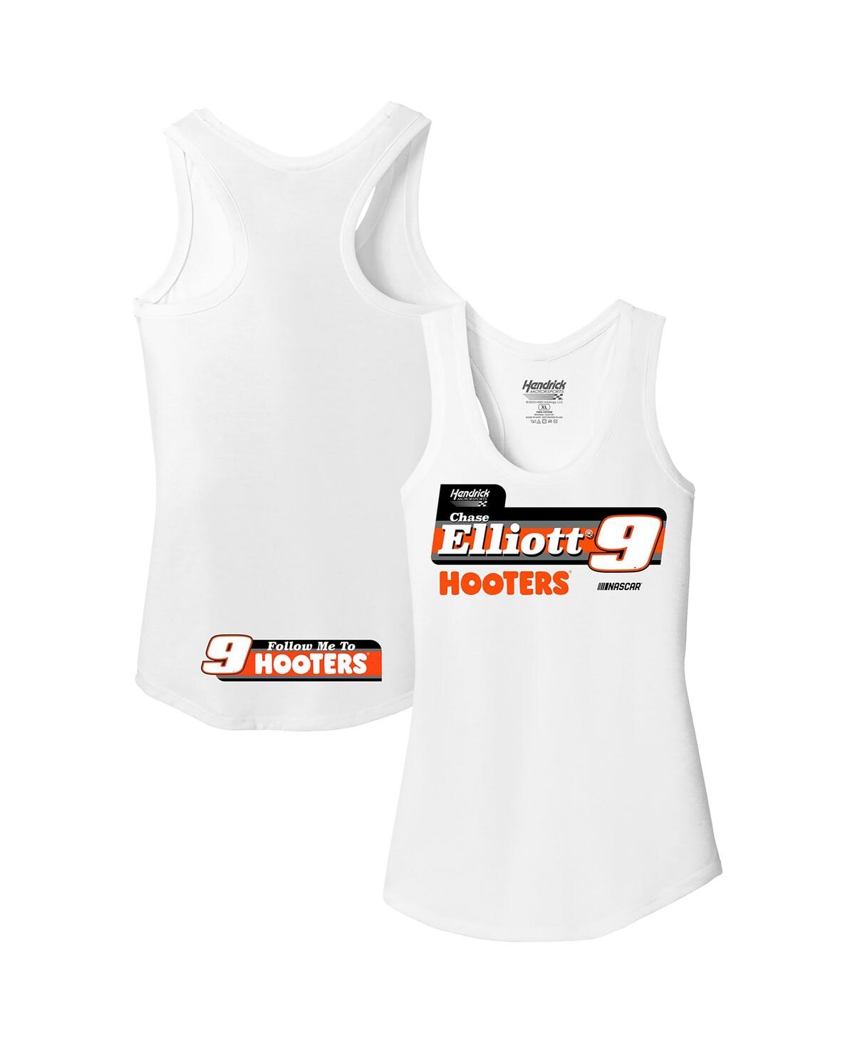 Shop Hendrick Motorsports Team Collection Women's  White Chase Elliott Hooters Racer Back Tank Top