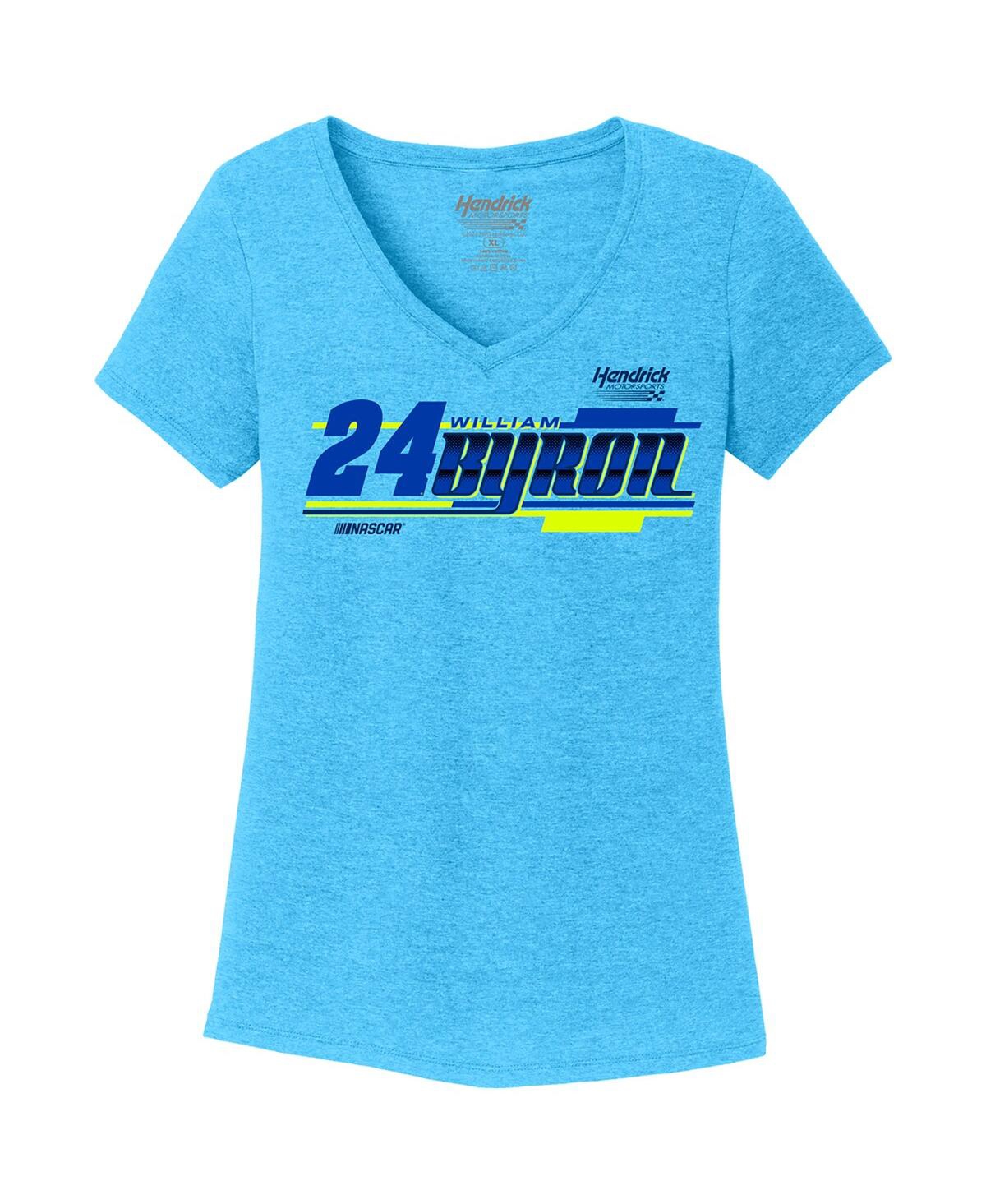 Shop Hendrick Motorsports Team Collection Women's  Blue William Byron Tri-blend V-neck T-shirt