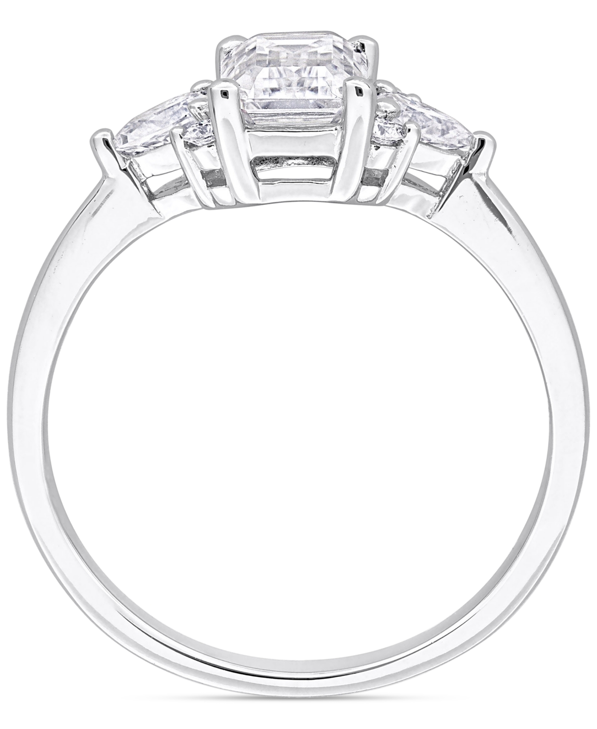 (1-3/8 ct. t.w.) Octagon-Cut Cluster Engagement Ring in Sterling Silver - Moissanite