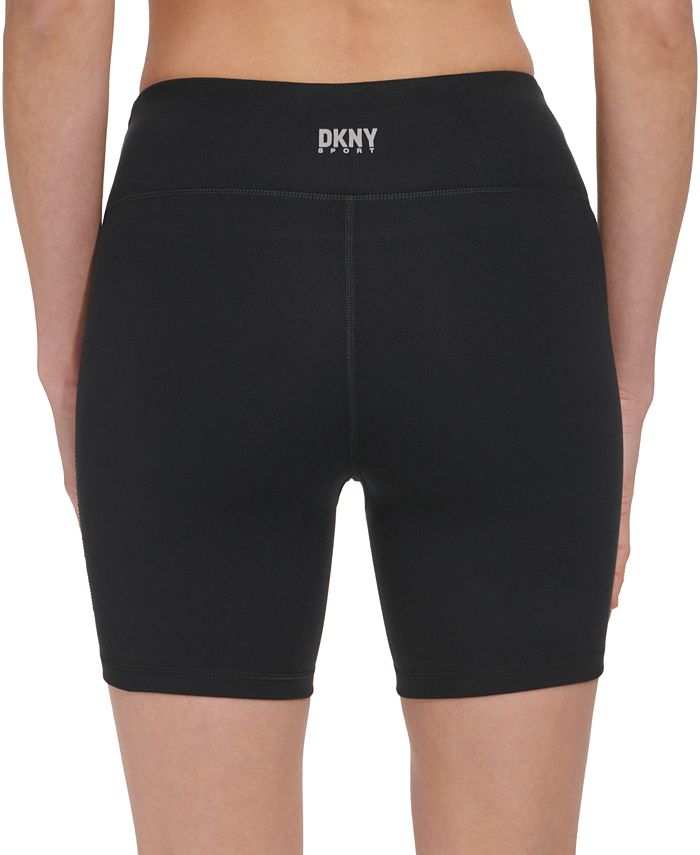 DKNY Women's High-Waisted Exploded-Logo Bike Shorts - Macy's