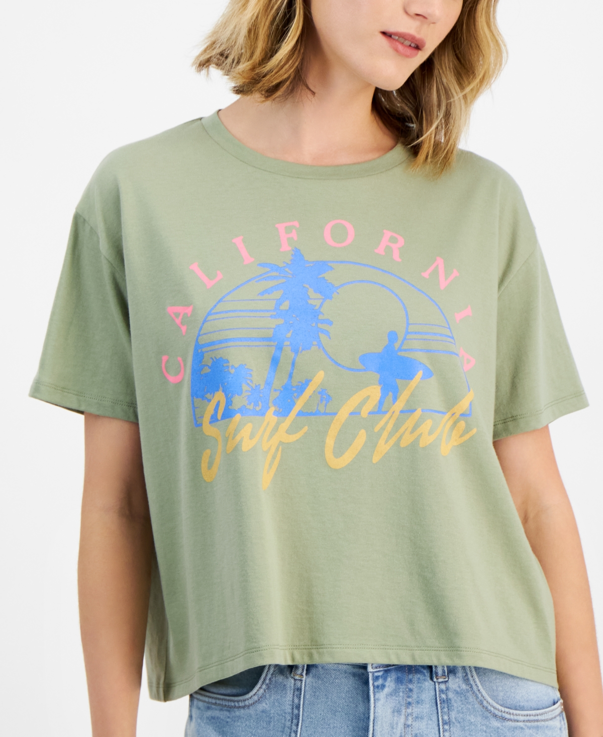 Shop Grayson Threads, The Label Juniors' Surf Club Graphic T-shirt In Green