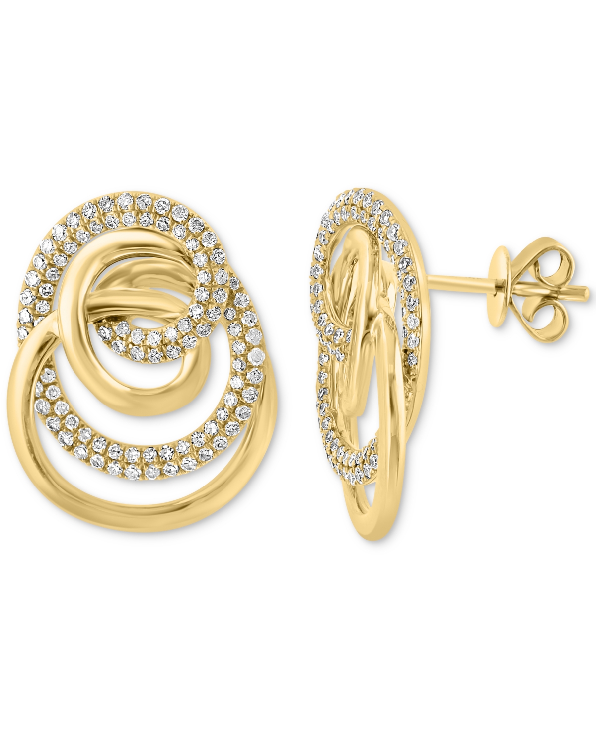 Effy Diamond Sculptural Drop Earrings (5/8 ct. t.w.) in 14k Gold - Yellow Gol