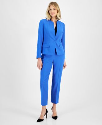 Le Suit Single Button Blazer and Slim Fit Pantsuit Regular and Petite Sizes Macy s