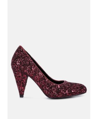 Sugar Plum Glitter Conical Heel Pumps