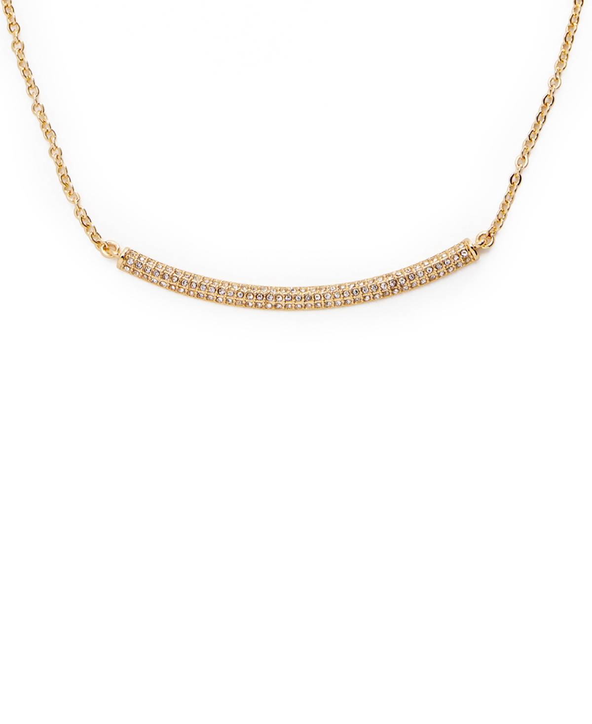 Shop Kleinfeld Faux Stone Pave Bar Delicate Necklace In Crystal,gold