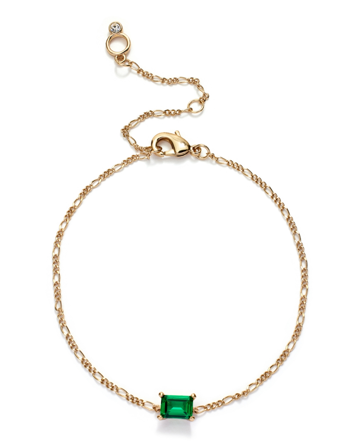 Kleinfeld Cubic Zirconia Emerald Cut Delicate Bracelet In Green,gold