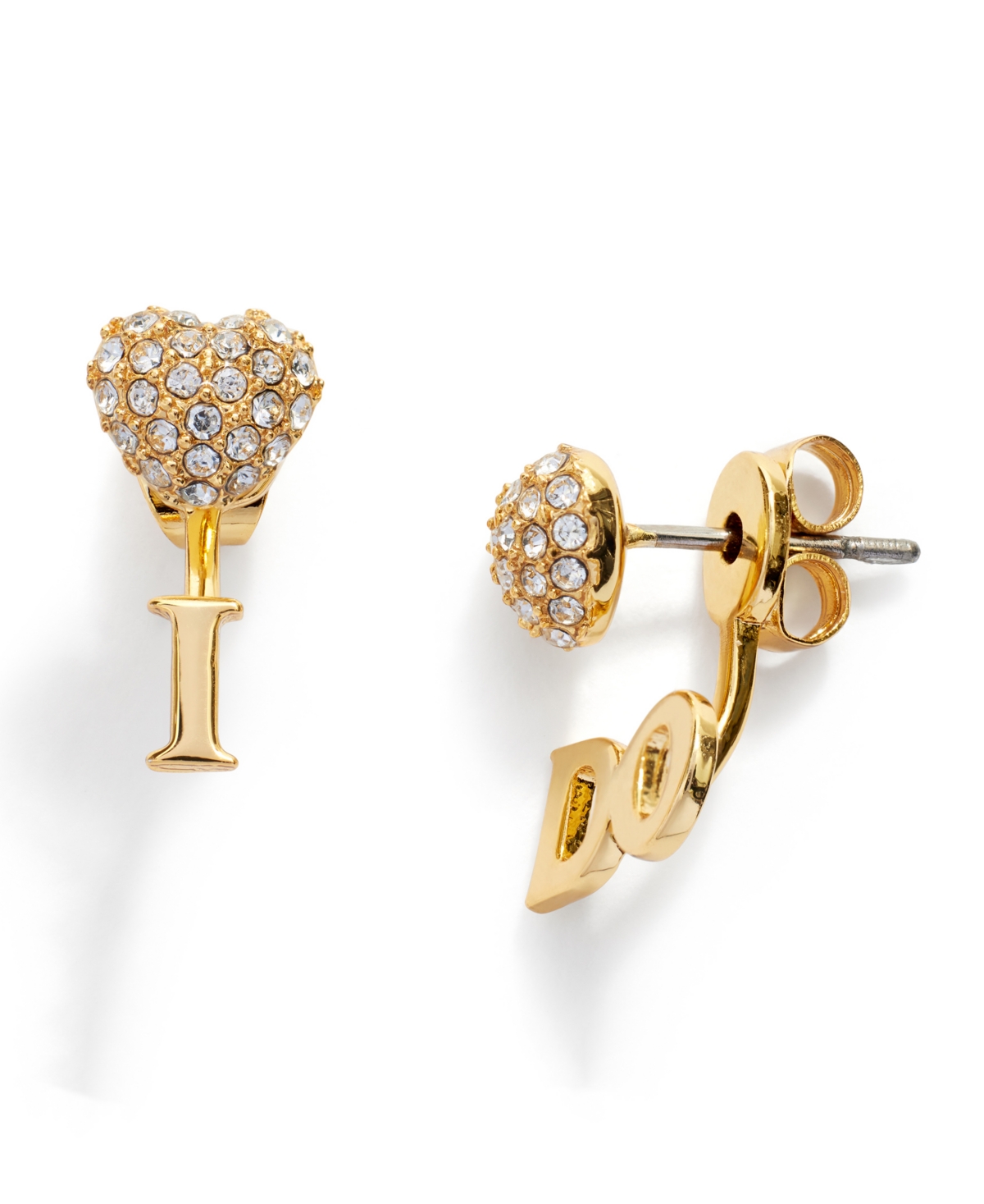 Kleinfeld Faux Stone Pave Heart I Do Earring Jacket - Gold