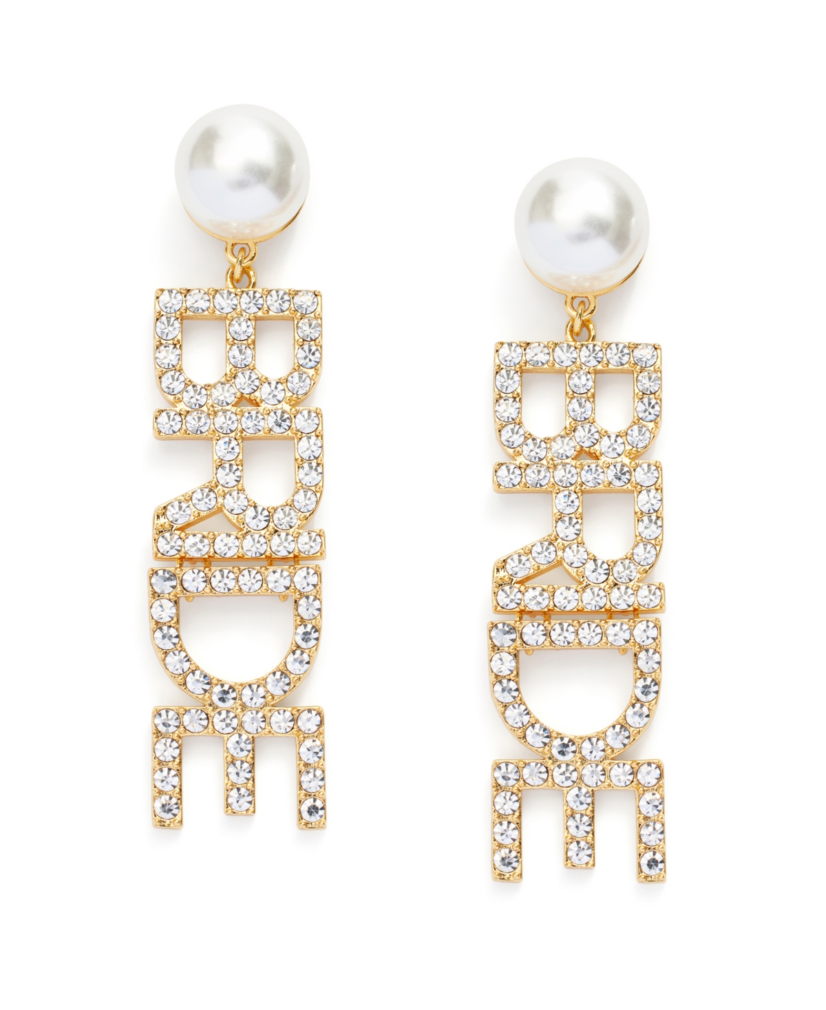 Kleinfeld Faux Stone Pave Bride Statement Drop Earrings In Crystal,gold
