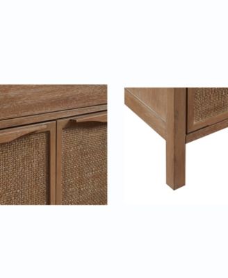Palisades 36"W Coastal 1 Drawer and 2 Door Storage Accent Chest with Cane Webbing Detailing