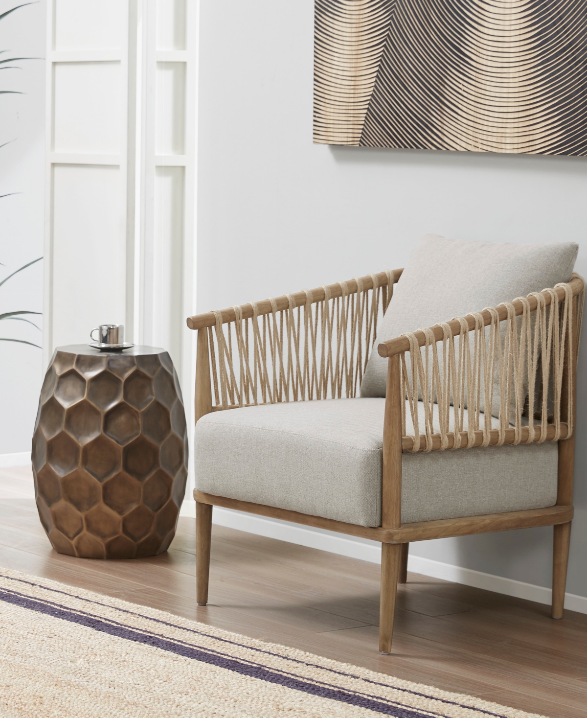 Madison Park Odessa Accent Arm Chair In Natural