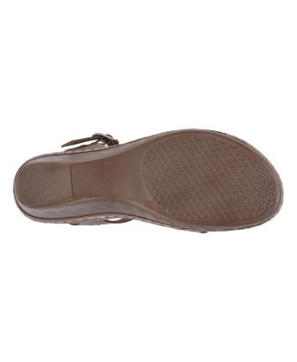 Women's Darry Perforated T-Strap Slingback Wedge Sandals