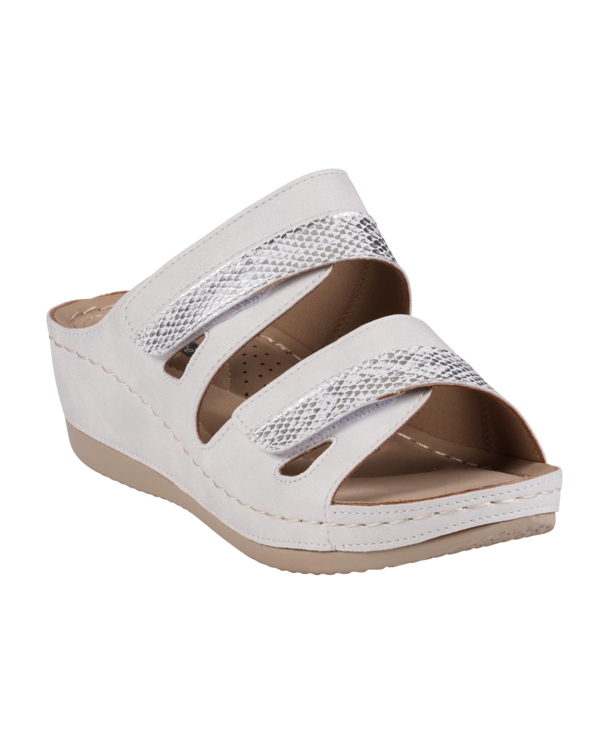Gc Shoes Women's Havana Double Band Wedge Sandals In White