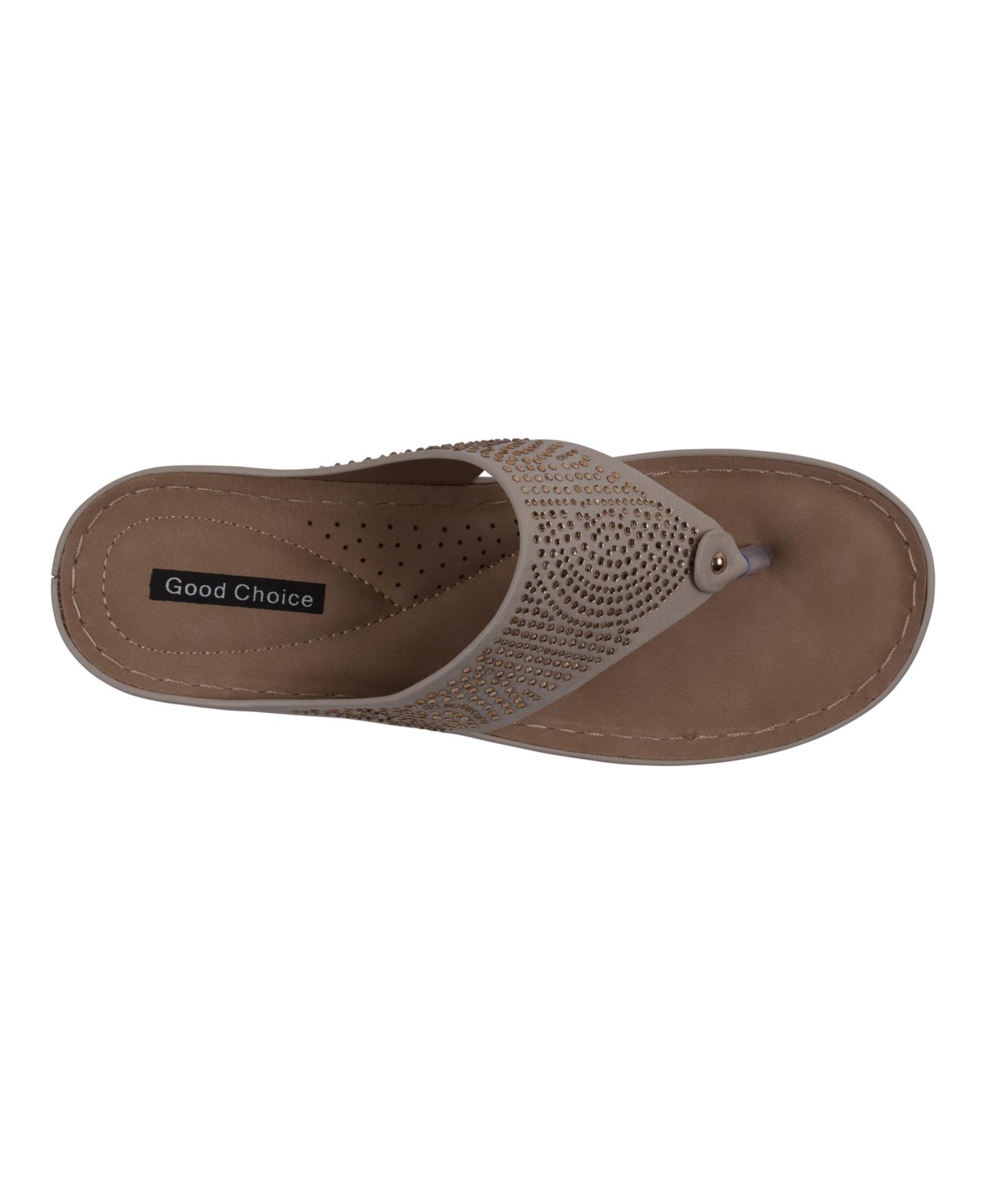 Женские сандалии GC Shoes Wagner Embellished Thong Wedge, цвет: Молочный белый — фото 4