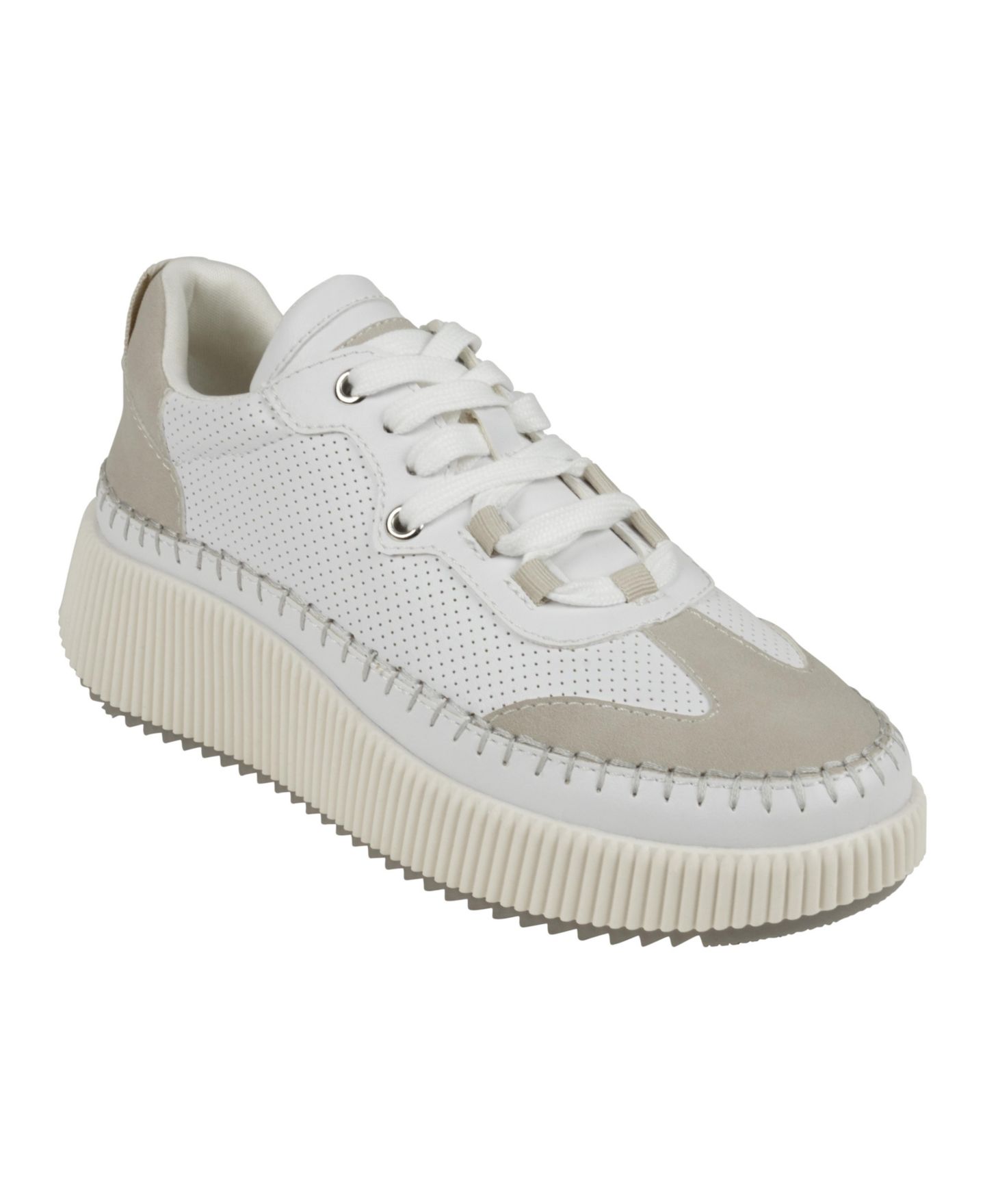 Женские кроссовки GC Shoes Madrid Lace Up, цвет: Бежевый / Белый — фото 1