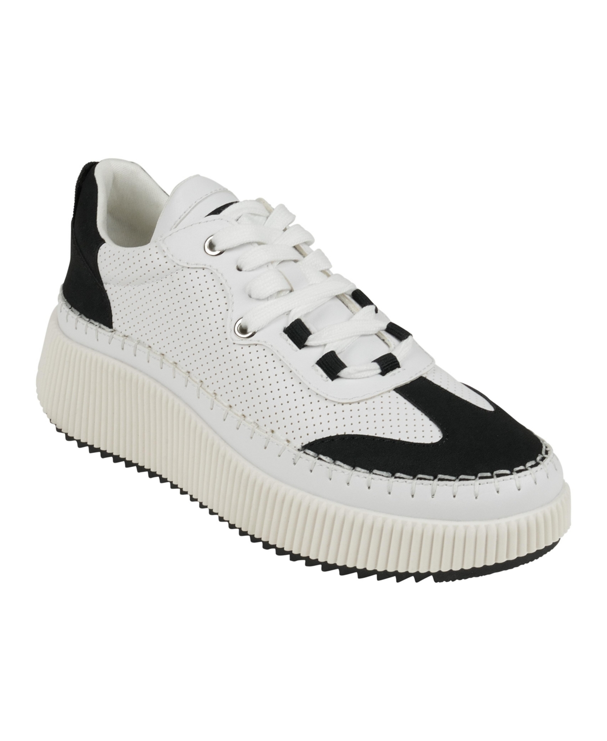 Women's Madrid Lace Up Sneakers - Black, White