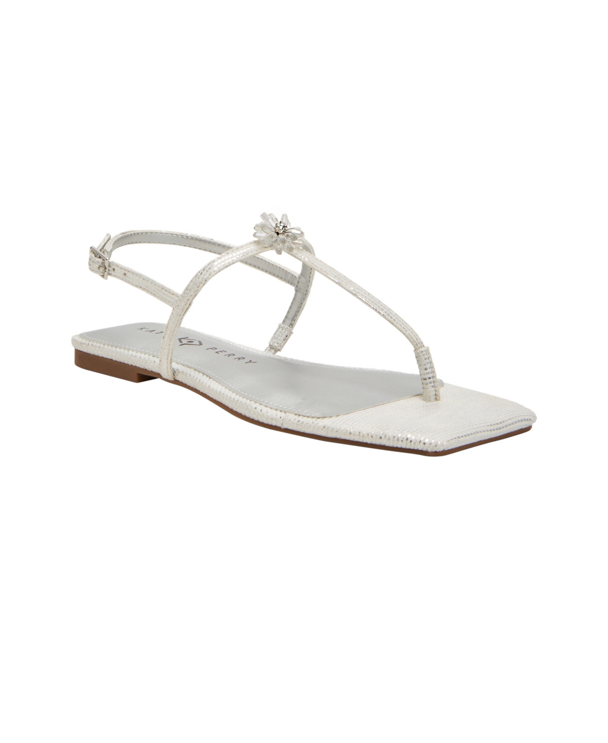 Shop Katy Perry The Camie T-strap Thong Sandal In Silver