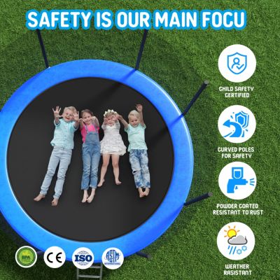 Streamdale 12 FT Trampoline Outside Safety Net With Basketball Hoop