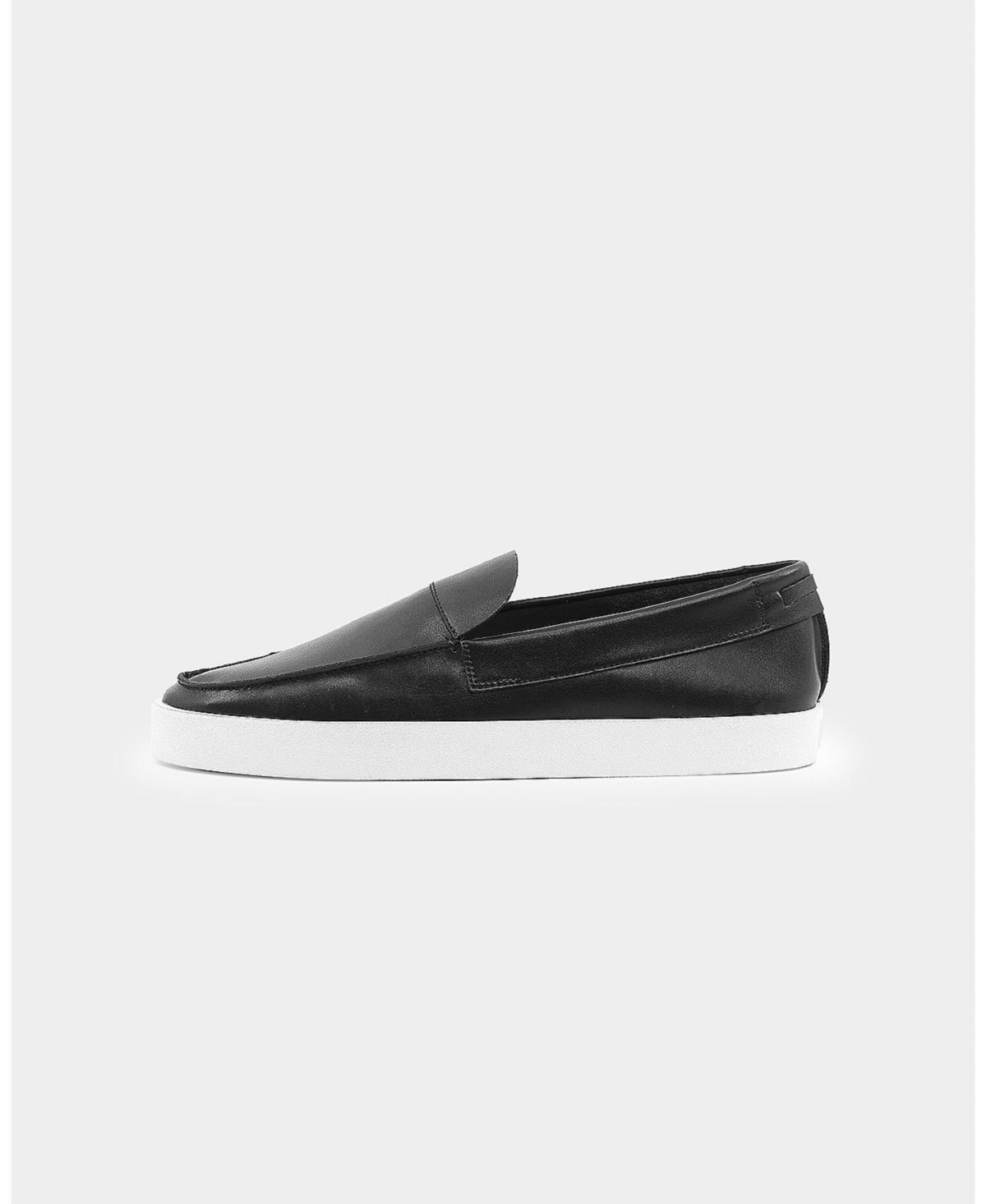 Hemisphere Leather Slip On Loafer - Black/white