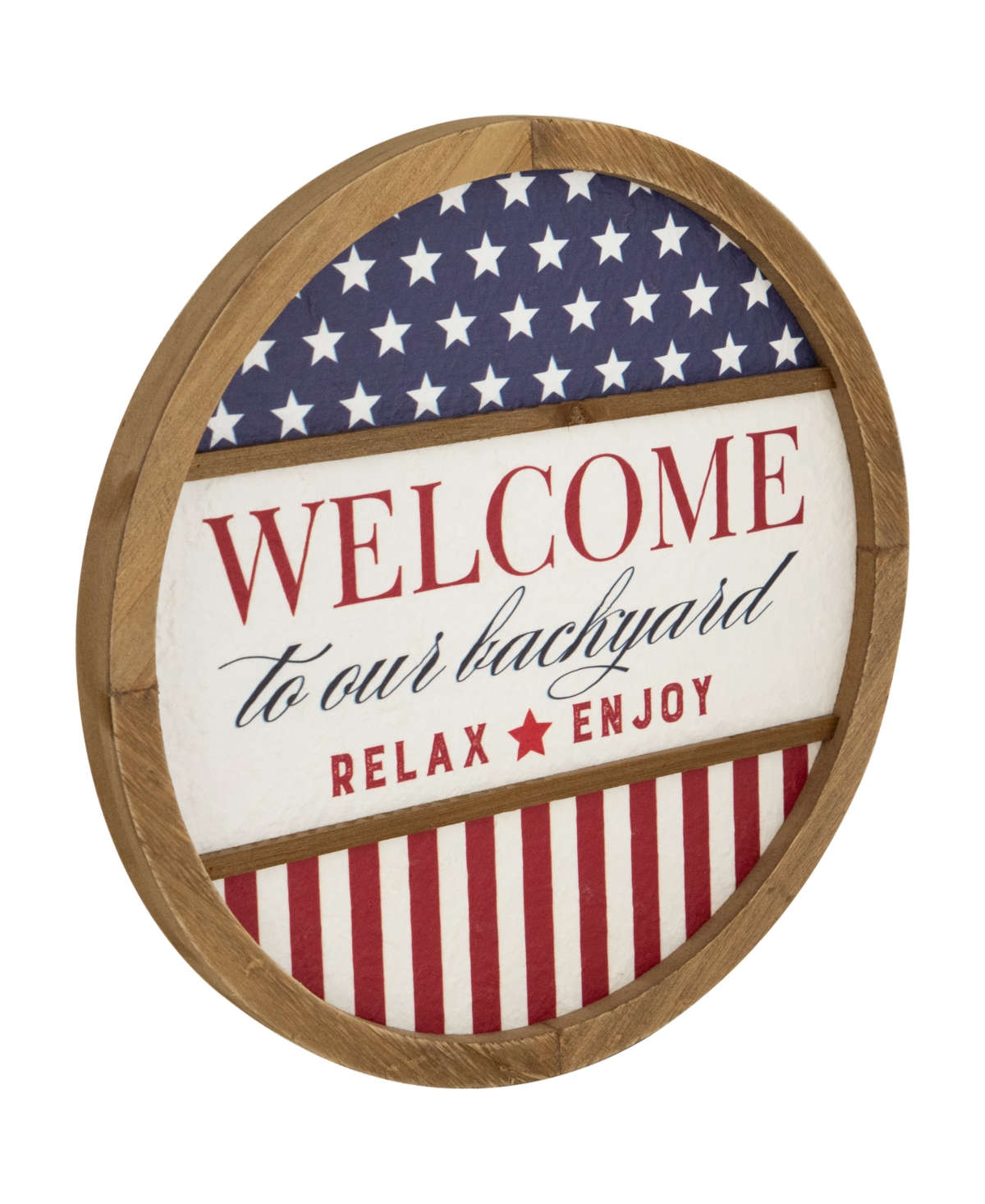 Northlight Welcome To Our Backyard Americana Framed Wall Sign, 11.75" In Red