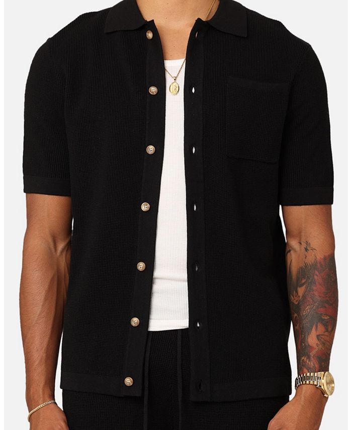 XXIII Zyair Rib Knit Button Up Shirt - Macy's