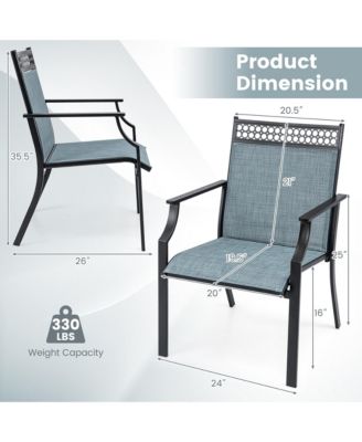Patio Chairs Set of 2 with All Weather Breathable Fabric High Backrest