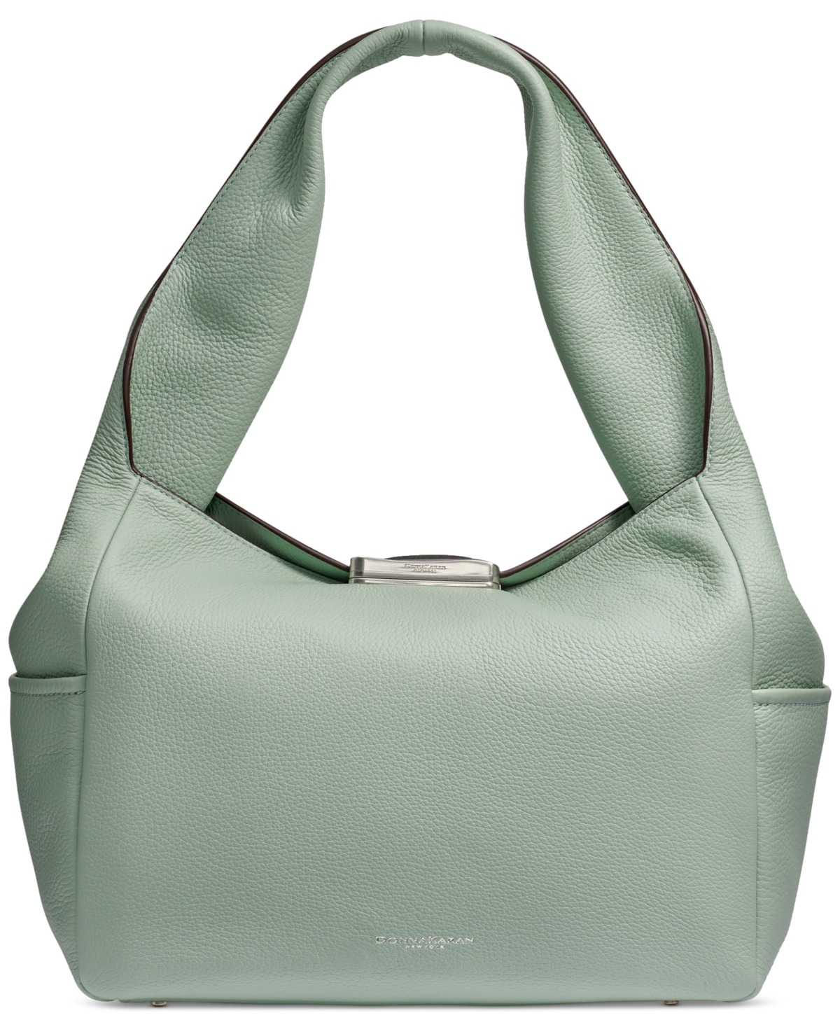 Donna Karan Amagansett Soft-rolled Leather Shoulder With Sculpted Magnet Closure In Pale Jade