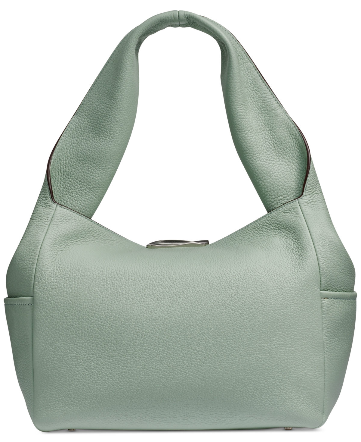 Donna Karan Amagansett Soft-rolled Leather Shoulder With Sculpted Magnet Closure In Pale Jade