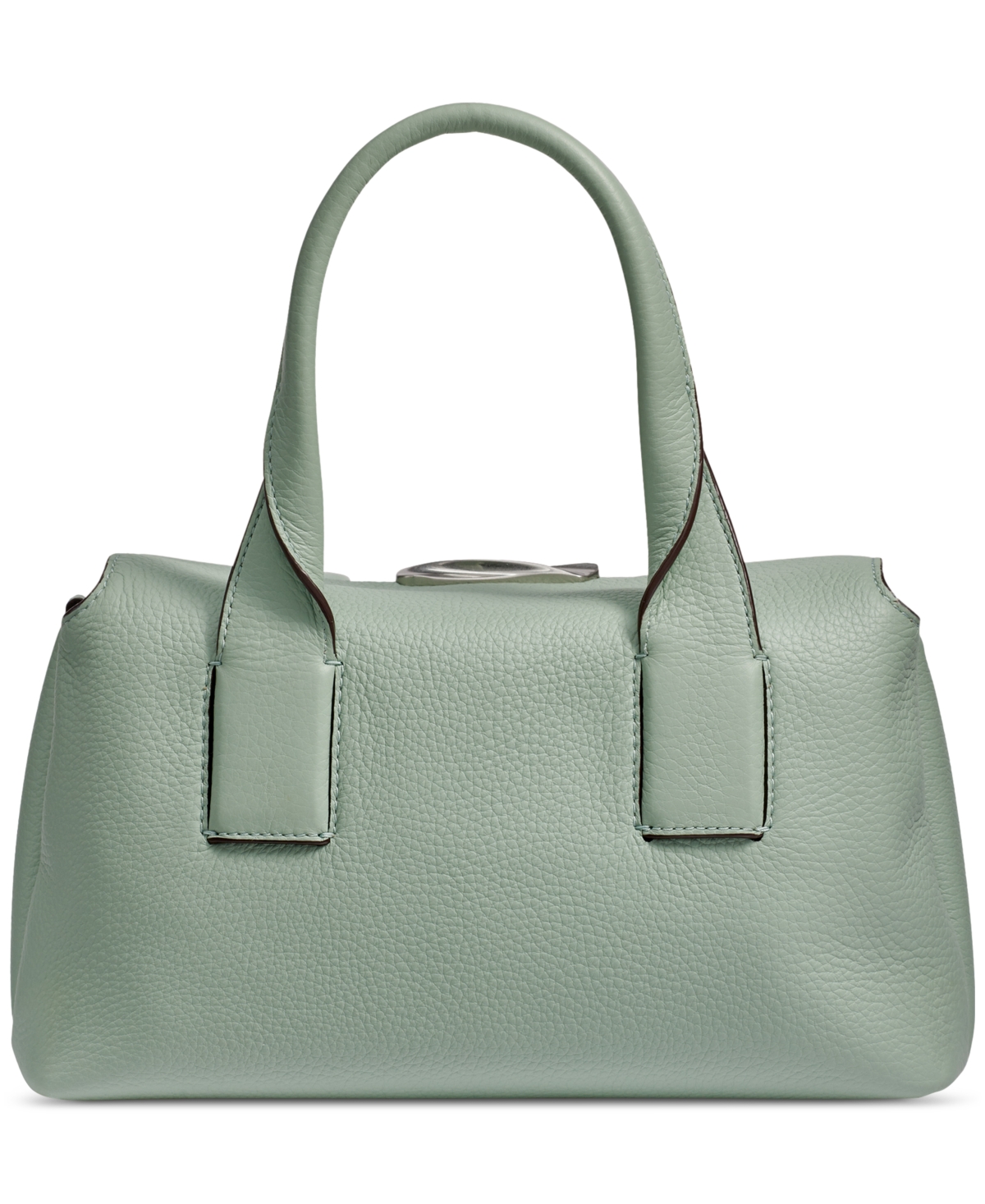 Shop Donna Karan Amagansett Soft-rolled Leather Satchel With Sculpted Magnet Closure In Pale Jade