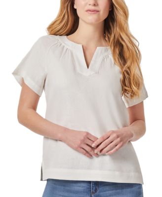 Jones New York - Women's Short-Sleeve Raglan Popover Blouse