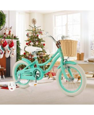 14" Kid's Bike with Training Wheels Adjustable Handlebar Seat Handbrake