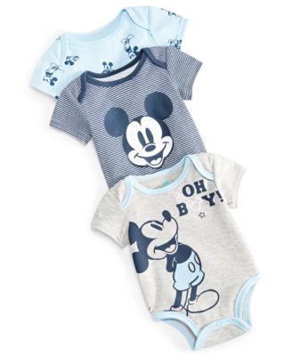Baby Boys Mickey Mouse Bodysuits, Pack of 3 image