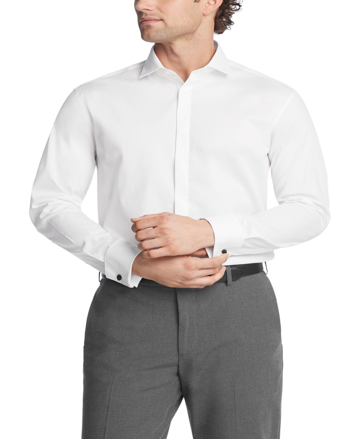 Shop Calvin Klein Infinite Color, Men's Regular Fit Dress Shirt In White